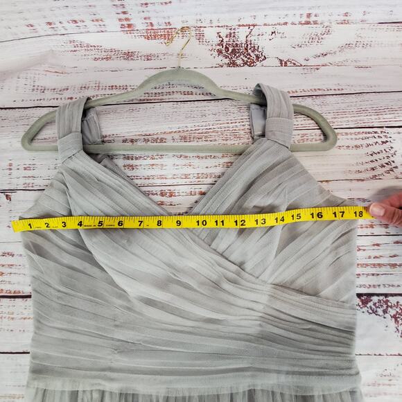 Gather & Gown Knee Length Sz 14 Bridesmaid Fairy Dress Light Gray Tulle Prom Wed - Picture 11 of 15